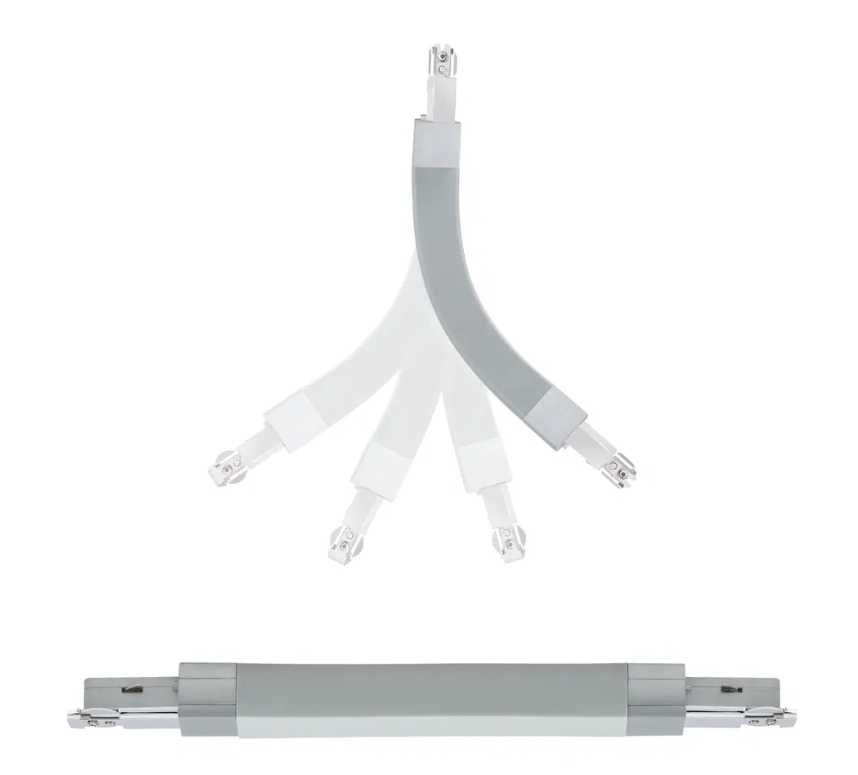 Schiene 230V,  Flex Verbinder, Farbe : Chrom matt