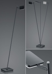 LED Stehleuchte, CCT, Tastdimmer, schwenkbar, Memory