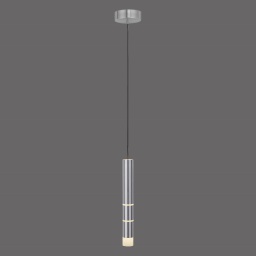 1 flammige Aluminium farbene Pendelleuchte