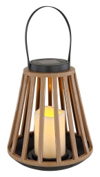 Solarlaterne, Holzoptik, Fire Effect