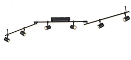 6 flam. Deckenstrahler, integrierter LED Stripe, separat schaltbar