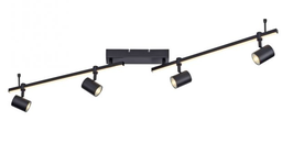 4 flam. Deckenstrahler, integrierter LED Stripe, separat schaltbar
