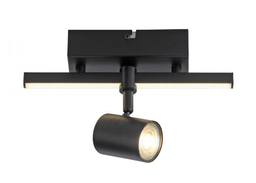 Schwarzer Wand- Deckenstrahler, mit integriertem LED Stripe