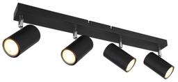 Deckenstrahler schwarz matt, 4x GU10 Fassung