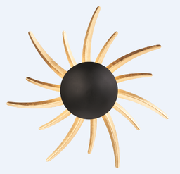 LED Wandleuchte, mit An/Aus Schalter, Schwarz / Gold
