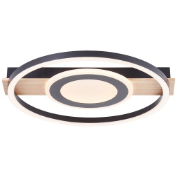 LED Deckenleuchte, Schwarz, Holzfarben, ZT2