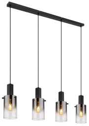 Pendelleuchte, E27 Fassung, Metall, Schwarz matt