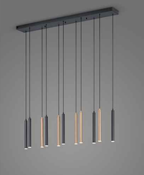 LED Pendelleuchte, CCT, Fernbed., höhenverstellbar, Schwarz