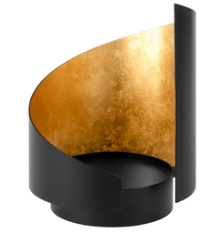 Windlicht, Höhe = 20 cm, Schwarz/Gold