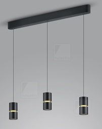LED Pendelleuchte 3 flammig schwarz