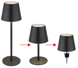 LED Akkutischleuchte schwarz metall