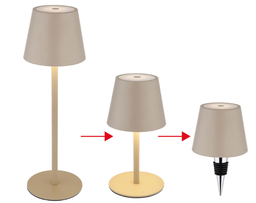 LED Akkutischleuchte sandfarben metall