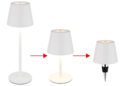 LED Akkutischleuchte weiß metall