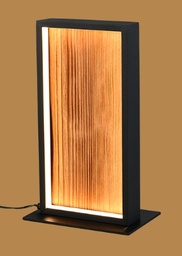 LED Tischleuchte, Schnurschalter, Touchdimmer, Naturholz