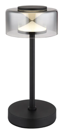LED Tischleuchte, Wippschalter, Rauchglas