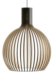 Designer Pendelleuchte, Birke - Schwarz laminiert, E27