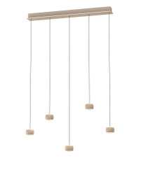 LED Pendelleuchte, 5-flammig, Sandfarben