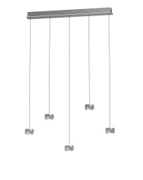 LED Pendelleuchte, 5-flammig, Nickel matt