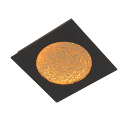 LED Deckenleuchte, Schwarz/Gold, 3-stufig dimmbar