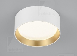 LED Deckenleuchte, Weiß/Gold, Prismascheibe