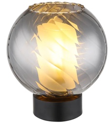 Tischleuchte, Glas rauchfarben, Schnurschalter