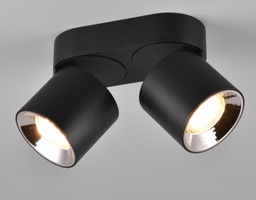 2-flammiger Deckenstrahler, Farbe Schwarz, GU10