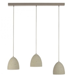 Pendelleuchte, 3-flammig, Betonoptik, Höhe einstellbar, E27