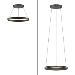 LED Ringleuchte, RA>90, Fernbedg., elektrisch, CCT, Holz Akzent Eiche
