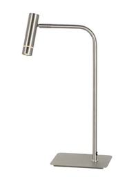 LED Tischleuchte, stahlfarben, CRI 90+, Tastdimmer