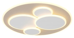 LED Deckenleuchte, Metall sandfarben, Acryl opal