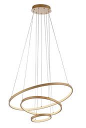 LED Pendelleuchte, Goldfarben, Höhe einstellbar