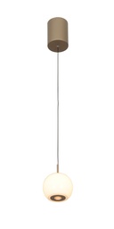 LED Pendelleuchte, Sandfarben, Opalglas