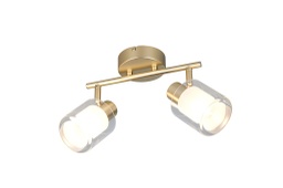 Strahler, 2-flammig, schwenkbar, Goldfarbig, E14