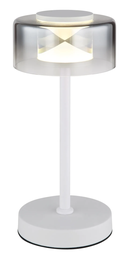 LED Tischleuchte, Rauchglas, Wippschalter