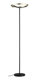 LED Stehleuchte, 3-stufig dimmbar, schwarz/gold